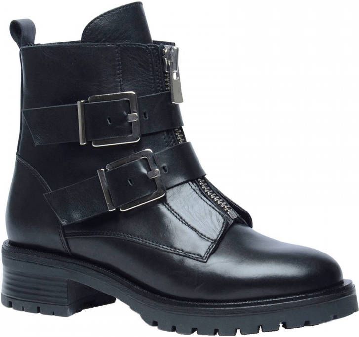 Manfield Dames Biker boots met gespen