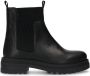 Manfield Dames Zwarte leren chelsea boots - Thumbnail 1