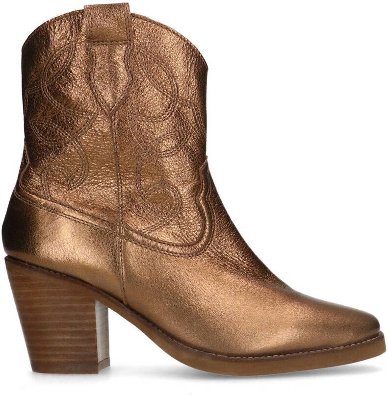 Manfield leren cowboylaarzen brons