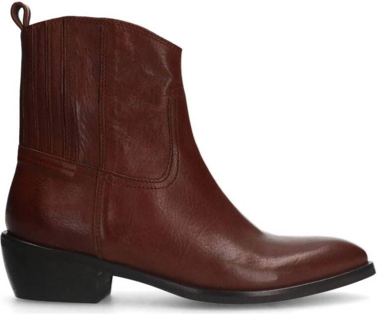 Manfield leren cowboylaarzen bruin