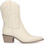 Manfield Dames Witte leren cowboy laarzen - Thumbnail 1