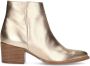 Manfield Dames Goudkleurige leren metallic cowboy laarzen - Thumbnail 1