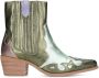 Manfield Dames Metallic groene leren cowboylaarzen - Thumbnail 1