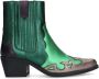 Manfield Dames Groene metallic leren cowboy laarzen - Thumbnail 1