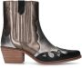 Manfield Dames Zwarte metallic cowboy laarzen - Thumbnail 1