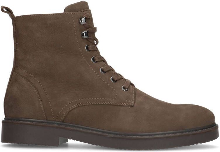 Manfield Heren Taupe leren veterboots