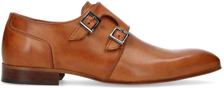 Manfield Heren Cognac leren gespschoenen