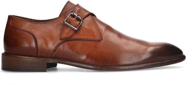 Manfield leren gespschoenen cognac