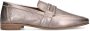 Manfield Dames Grijze metallic leren loafers - Thumbnail 1