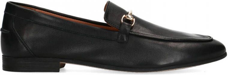 Manfield Dames Zwarte leren loafers