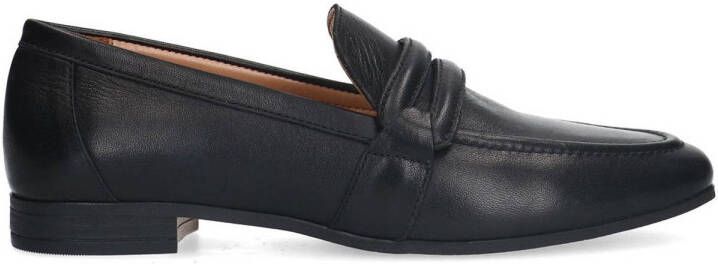 Manfield Dames Zwarte leren loafers