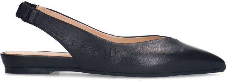 Manfield Dames Zwart leren slingbacks