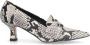 Manfield leren pumps met slangenprint grijs - Thumbnail 1