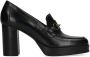 Manfield Dames Zwarte leren pumps - Thumbnail 1