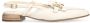 Manfield Dames Witte leren slingbacks met goudkleurige chain - Thumbnail 1