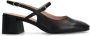 Manfield Dames Zwarte leren slingbacks - Thumbnail 1