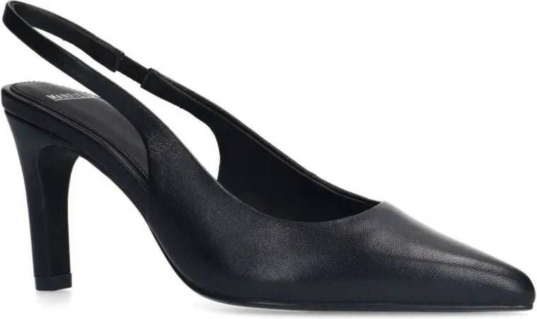 Manfield Dames Zwarte leren slingbacks