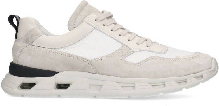 Manfield Heren Off white leren sneakers