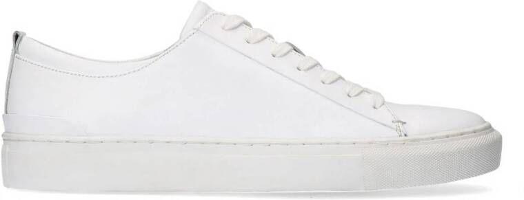 Manfield Heren Witte leren sneakers