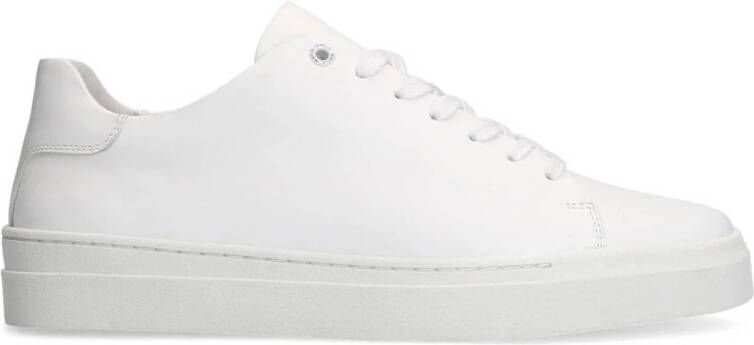 Manfield Heren Witte leren sneakers