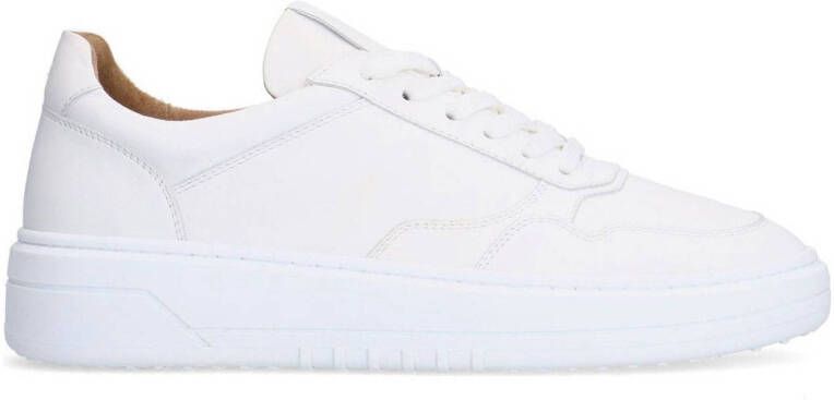 Manfield Witte leren sneakers