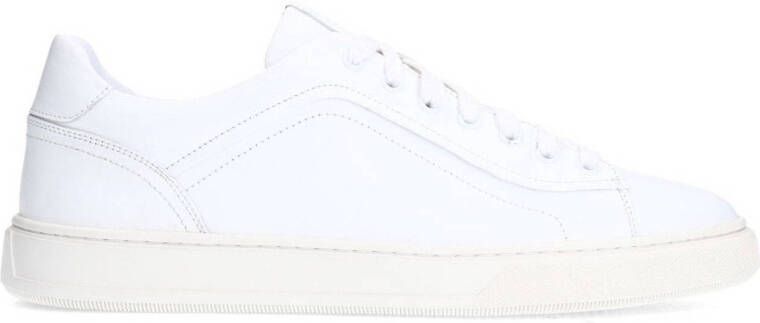 Manfield Witte leren sneakers