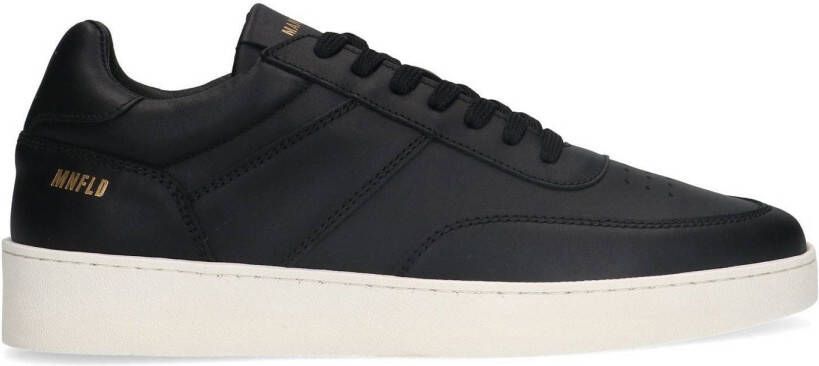 Manfield Heren Zwarte leren sneakers