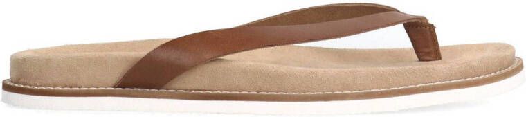 Manfield Heren Leren cognac slippers