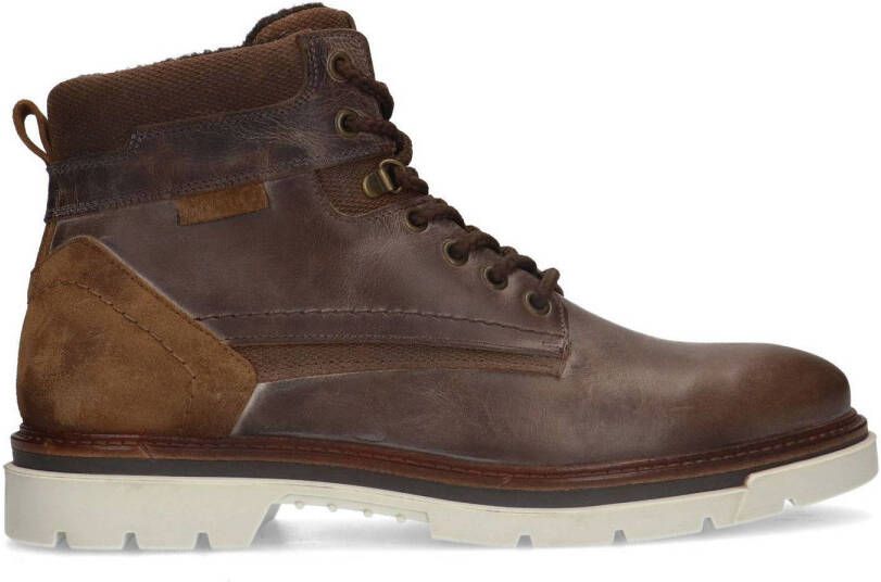 Manfield Heren Bruine leren veterboots