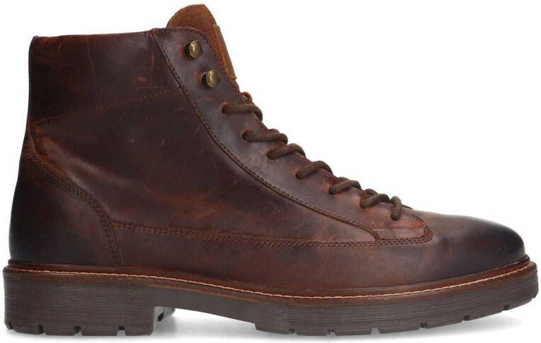 Manfield Bruine leren veterboots