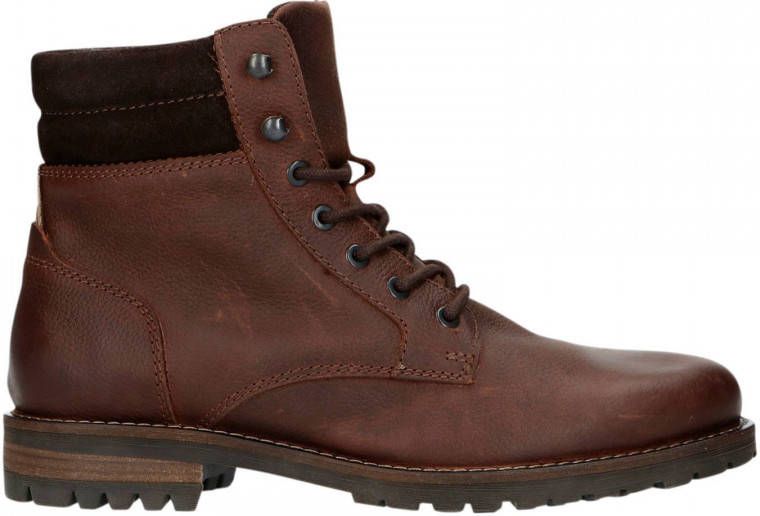 Manfield Heren Bruine leren veterboots