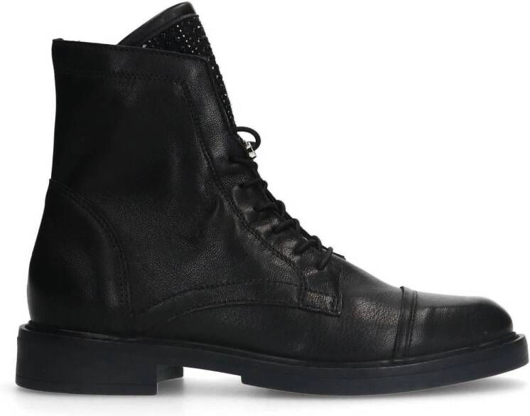 Manfield leren veterboots zwart