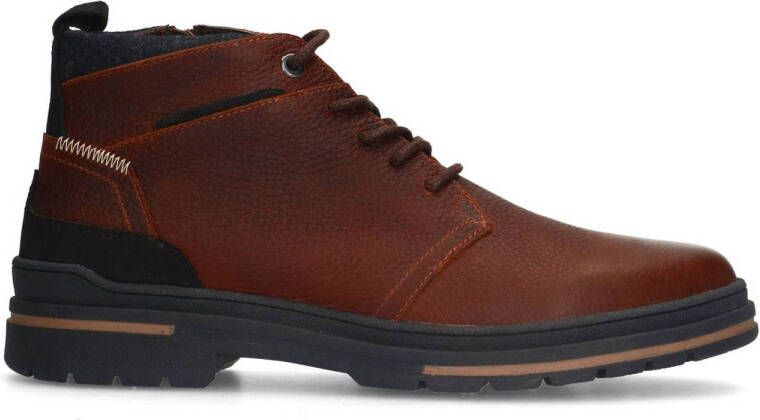 Manfield Heren Cognac leren veterboots