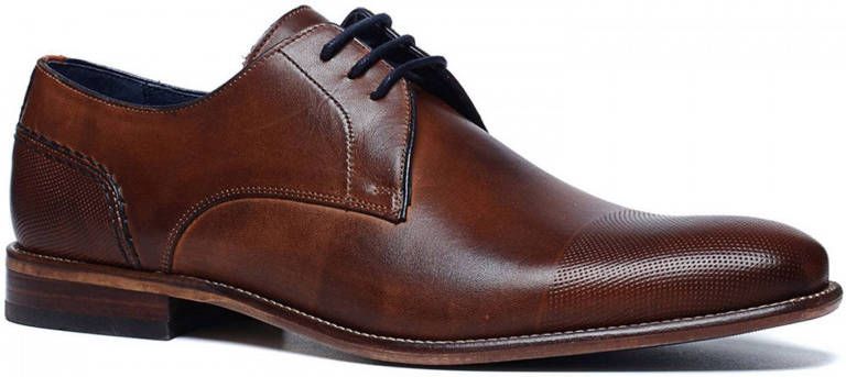 Manfield leren veterschoenen cognac