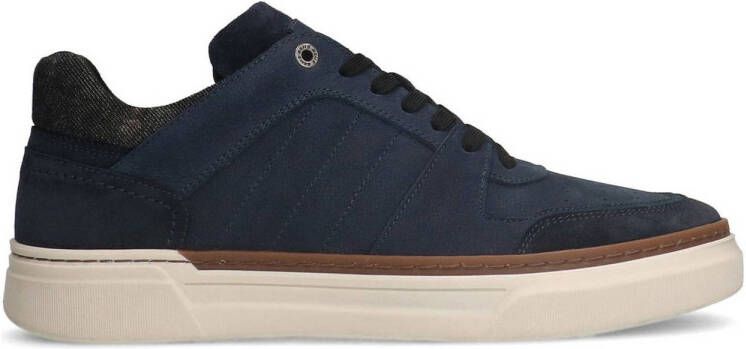 Manfield Heren Blauwe nubuck sneakers