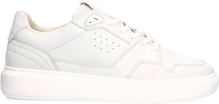 Manfield Heren Witte nubuck sneakers