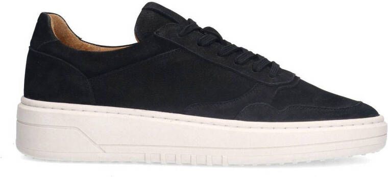 Manfield Heren Zwarte nubuck sneakers