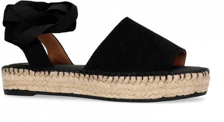 Manfield plateau espadrilles zwart