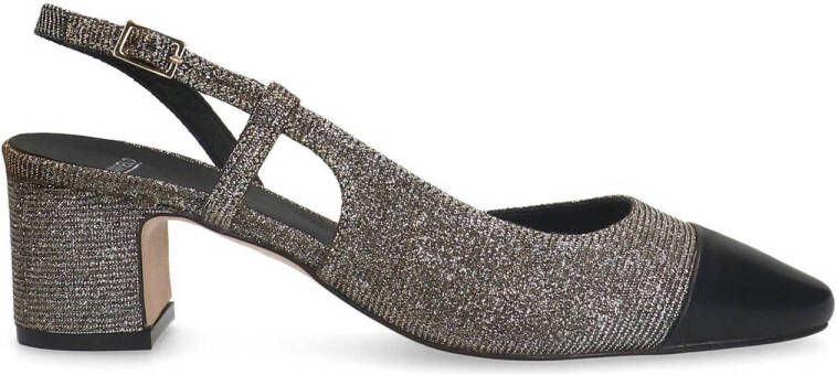 Manfield slingback pumps zilver zwart