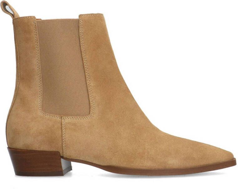 Manfield Beige suède chelsea boots