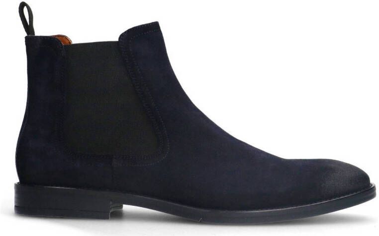 Manfield suède chelsea boots donkerblauw