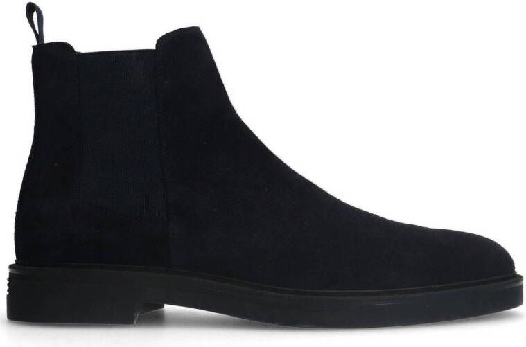 Manfield Heren Donkerblauwe suède chelsea boots