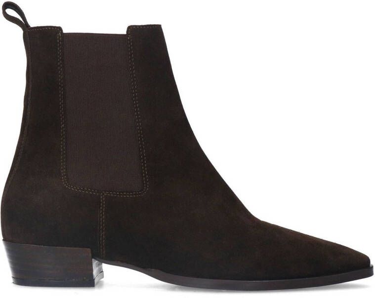 Manfield Dames Bruine suède chelsea boots