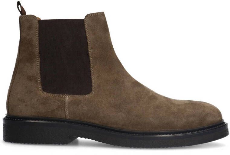 Manfield Heren Taupe suède chelsea boots