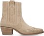 Manfield Dames Beige suède cowboylaarzen - Thumbnail 1