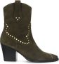 Manfield Dames Groene suède cowboy laarzen met studs - Thumbnail 1