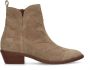 Manfield Dames Taupe suède cowboy laarzen - Thumbnail 1