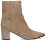 Manfield Dames Beige suède enkellaarsjes - Thumbnail 1