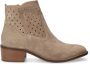 Manfield Dames Beige suède enkellaarsjes - Thumbnail 1