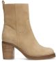 Manfield Dames Beige suède enkellaarsjes - Thumbnail 1